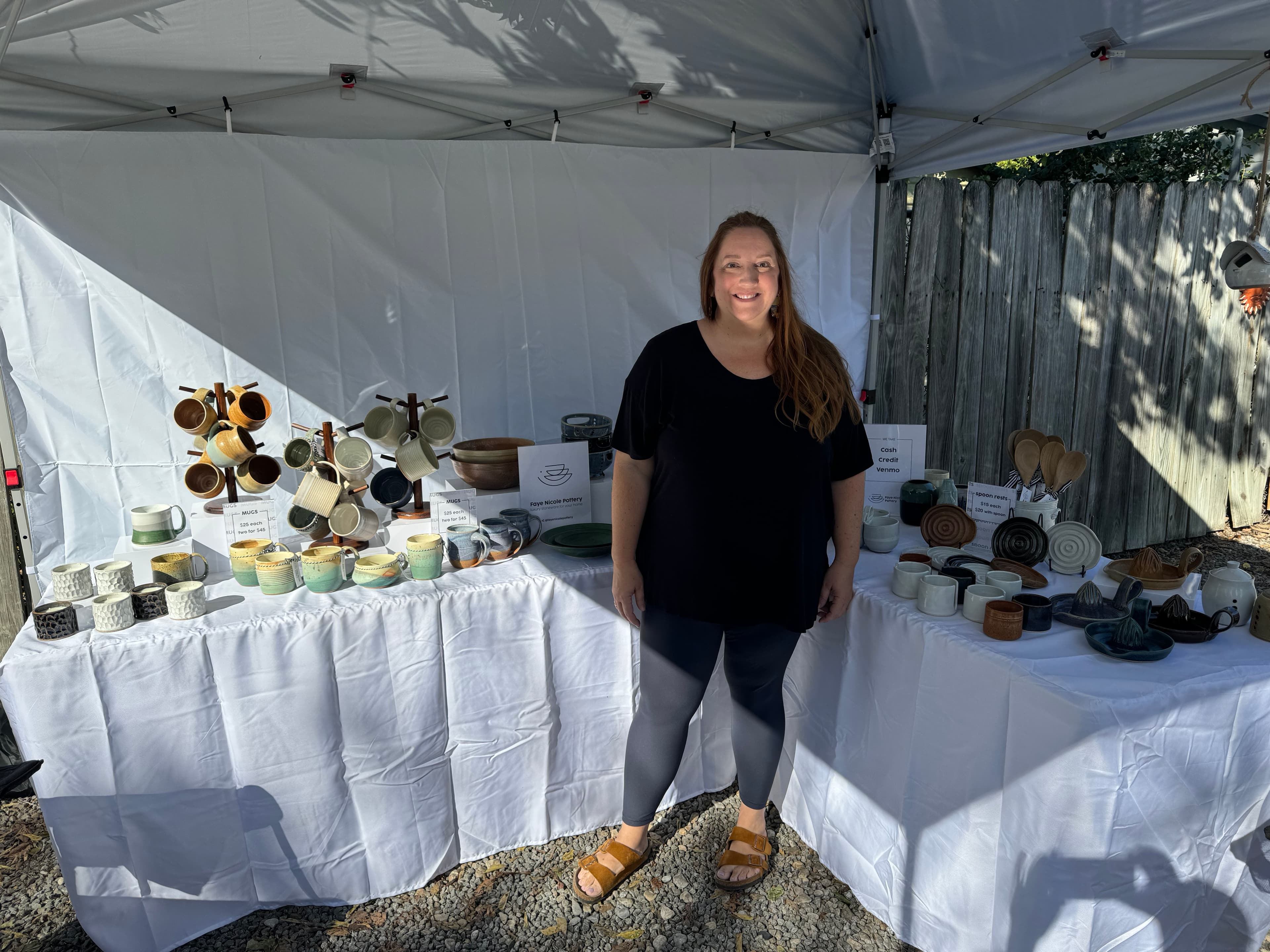 Faye working on pottery